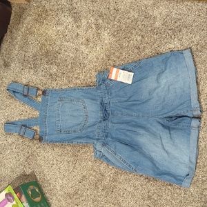 Girls 7/8 Cat & Jack Denim Short Overalls, New With Tags Blue